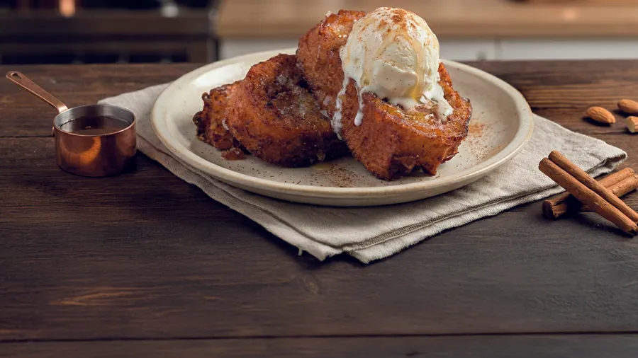 Torrija brioche con helado